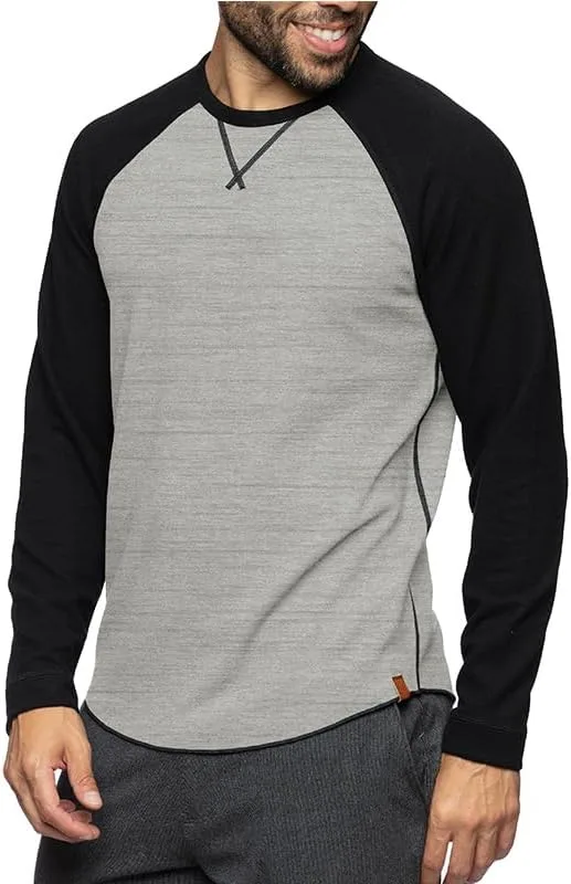 

Мужская футболка с длинным рукавом Cotton Blend Casual Crew Neck Heavyweight QXQYGRZ