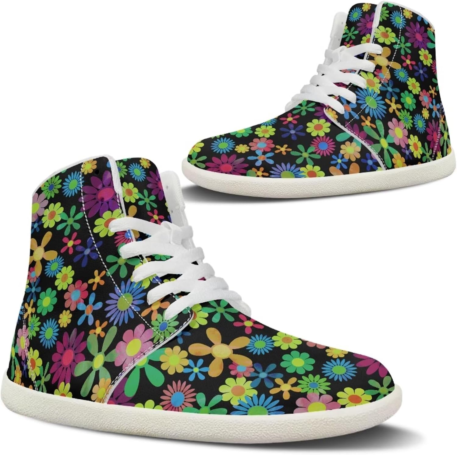 

Кроссовки Jeiento для мужчин и женщин с высоким верхом, босоножки, хиппи, с цветочным узором, на шнуровке, модная обувь, зеленый