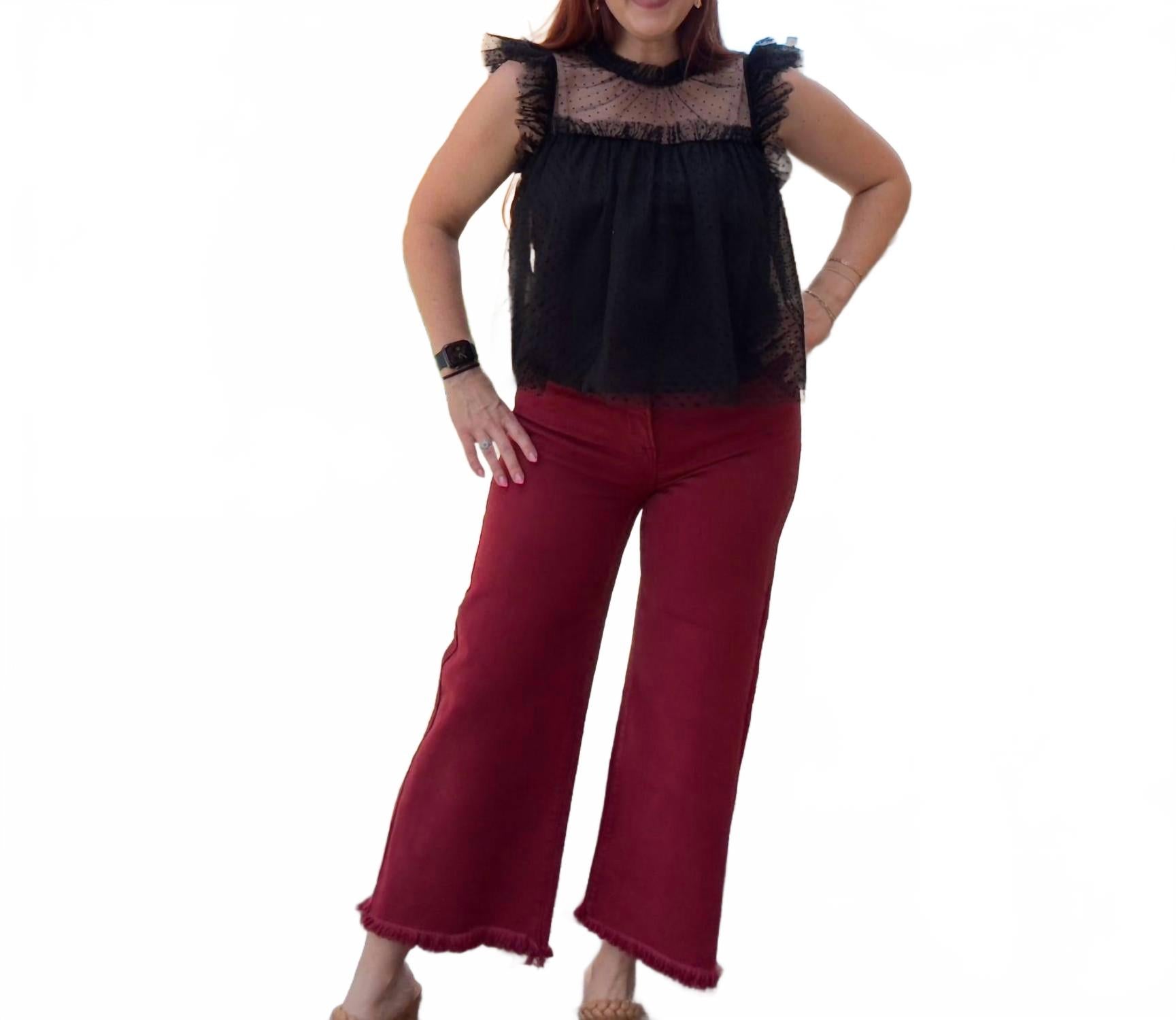 

Высокие укороченные джинсы в цвете мерло RISEN, Merlot