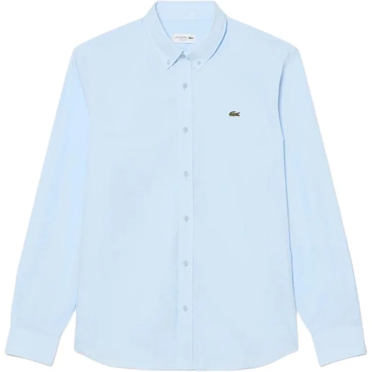 Рубашка мужская Lacoste с отложным воротником, свободный крой, коричневый — фото 4