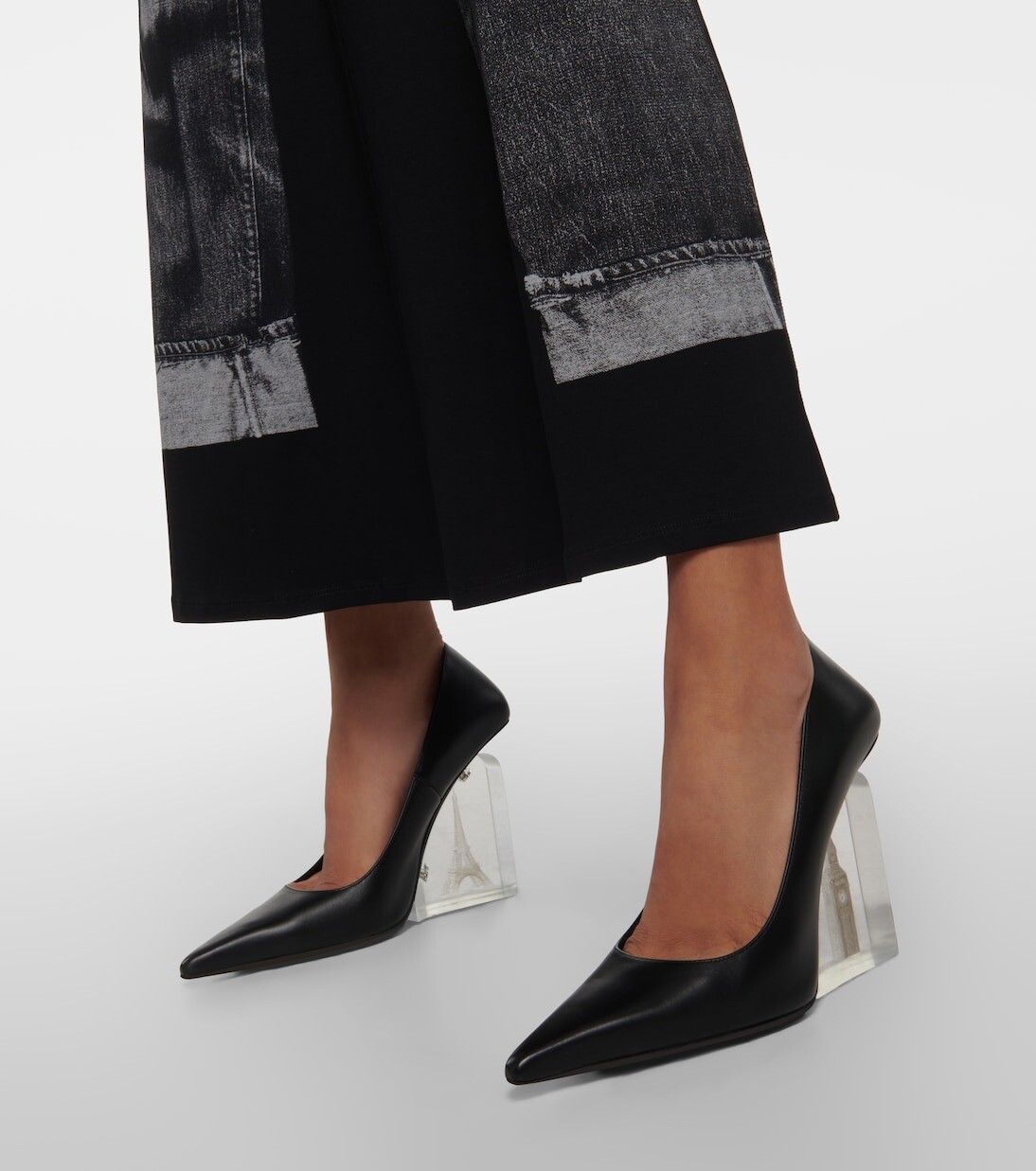 Кожаные туфли на танкетке из коллекции x jean paul gaultier Jimmy Choo, черный — фото 4