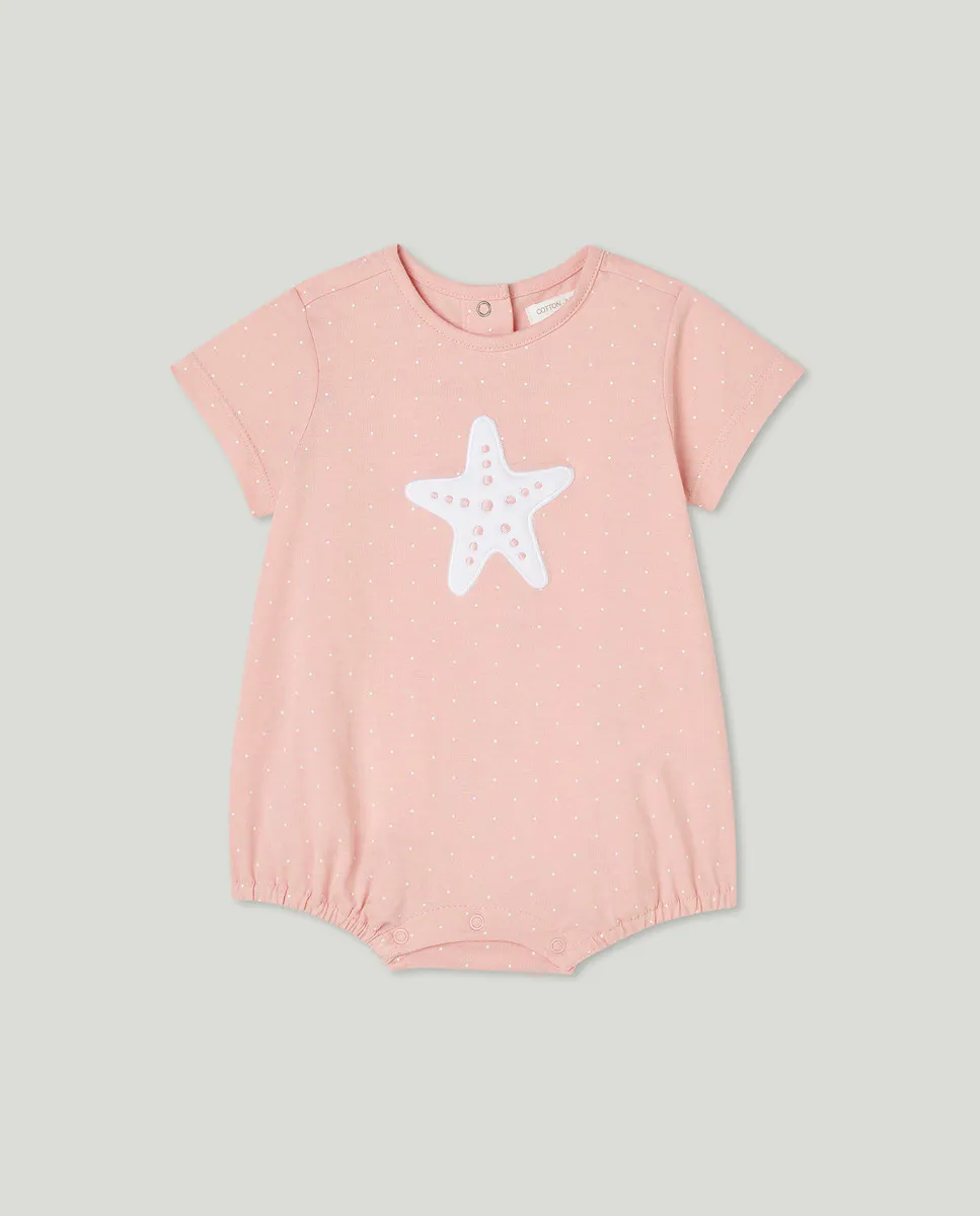 

Комбинезон для девочки со звездой Cotton Juice, цвет Rosa