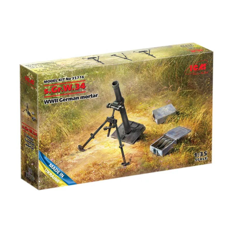 

s.Gr.W.34 Немецкий миномет времен Второй мировой войны, Military Models 1/35 Scale (ICM)