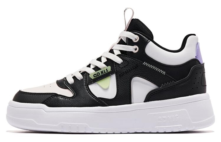 

Кеды, скейтборд обувь женская высокая черный/белый Qiaodan