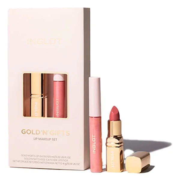 Блеск для губ и помада из лимитированной коллекции INGLOT Set De Labios Gold’N’Gifts 1 шт