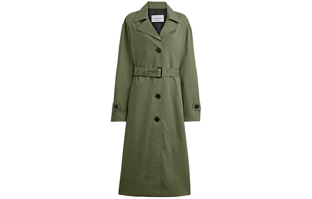 

COACH Зеленое женское пальто тренч, Green