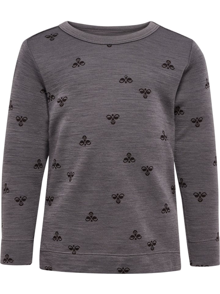 

Детская футболка с длинным рукавом "Mini Wool T-Shirt Longsleeve" серого цвета Hummel