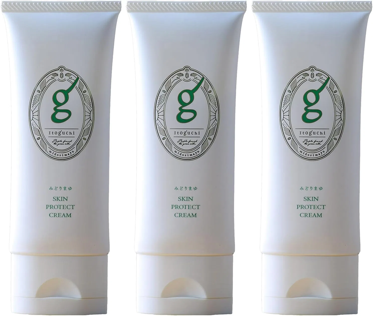 Крем для рук и тела Itoguchi Midori Mayu Skin Protect Cream, набор 3 шт, 60 г, для сухой кожи, цитрусовый аромат