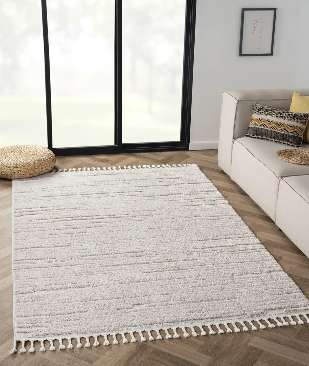 

Ковер Myflair Furniture & Accessories "Enya", прямоугольный, однотонный, эффект "высокий-низкий", с бахромой, особенно мягкий Myflair Möbel & Accessoires 200х290 см, белый