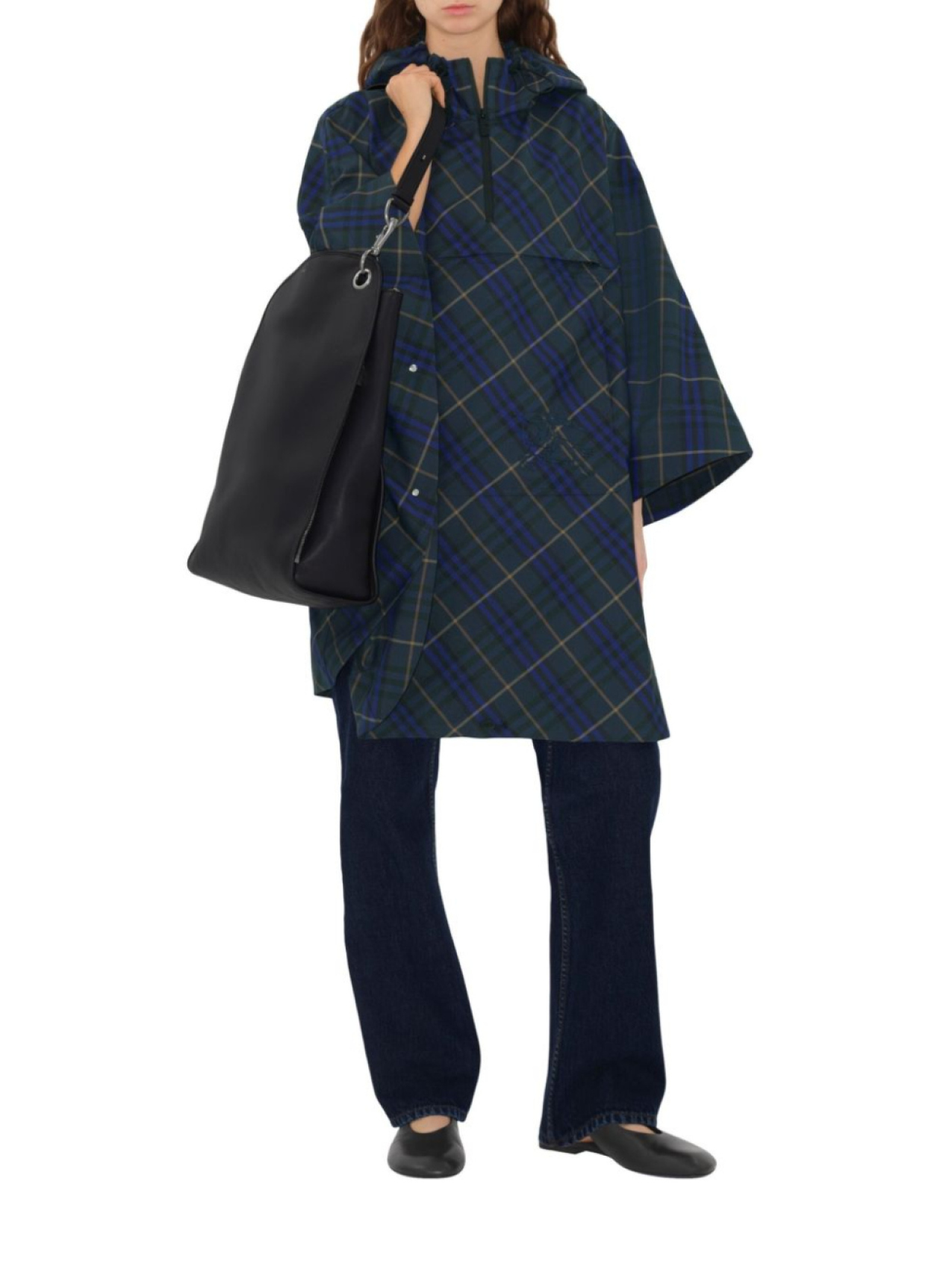 

Burberry кейп Packaway Check, синий