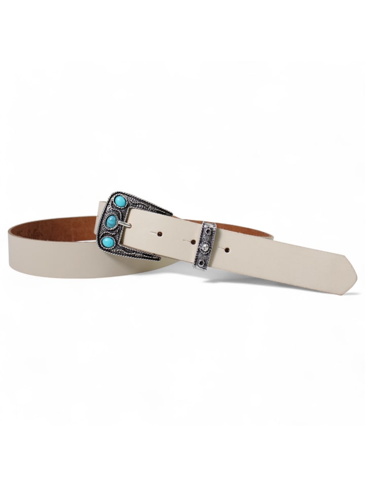 

Женский кожаный ремень кремового цвета FRONHOFER