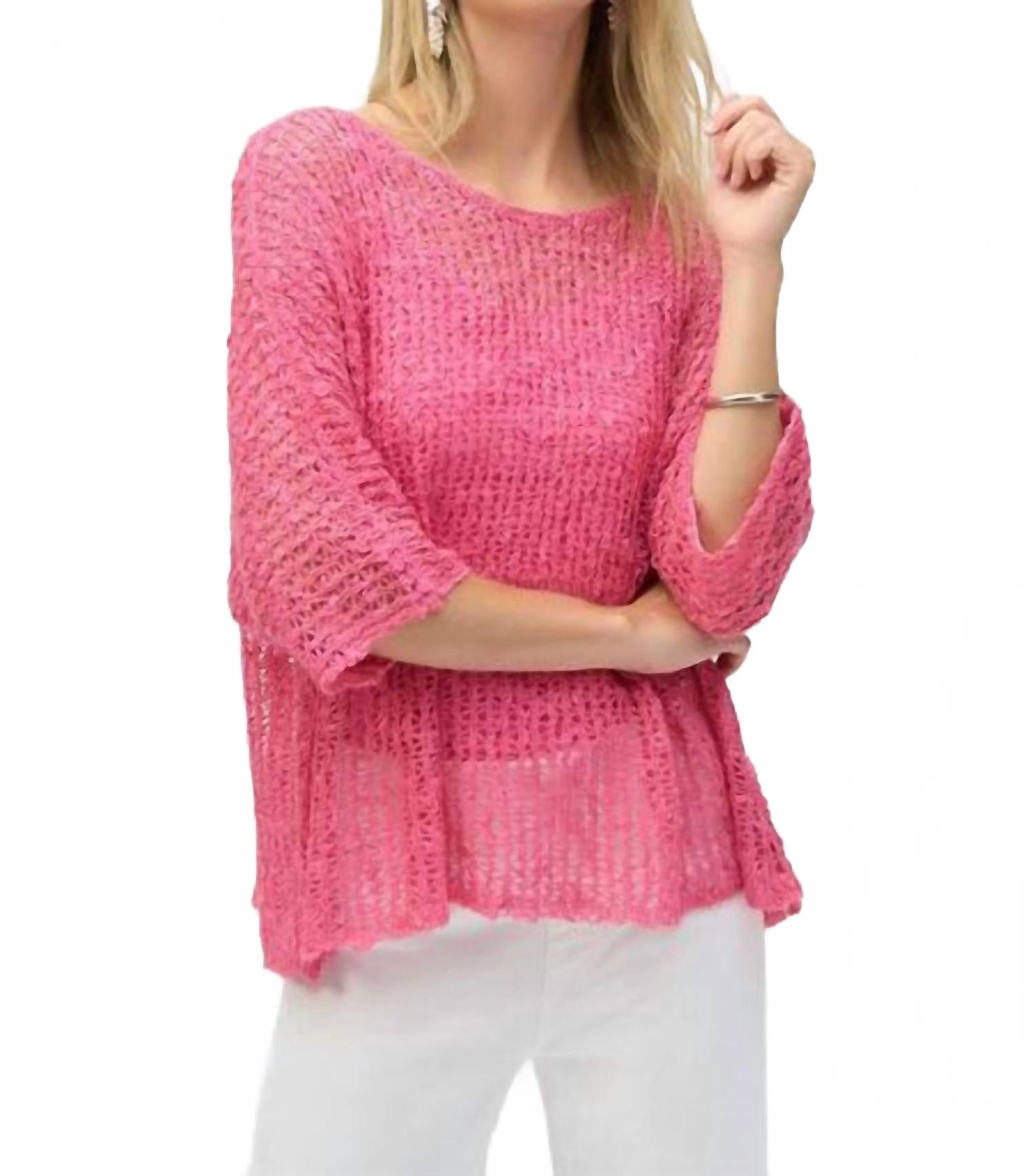 

Knitted Pullover Top In Pink Joseph Ribkoff