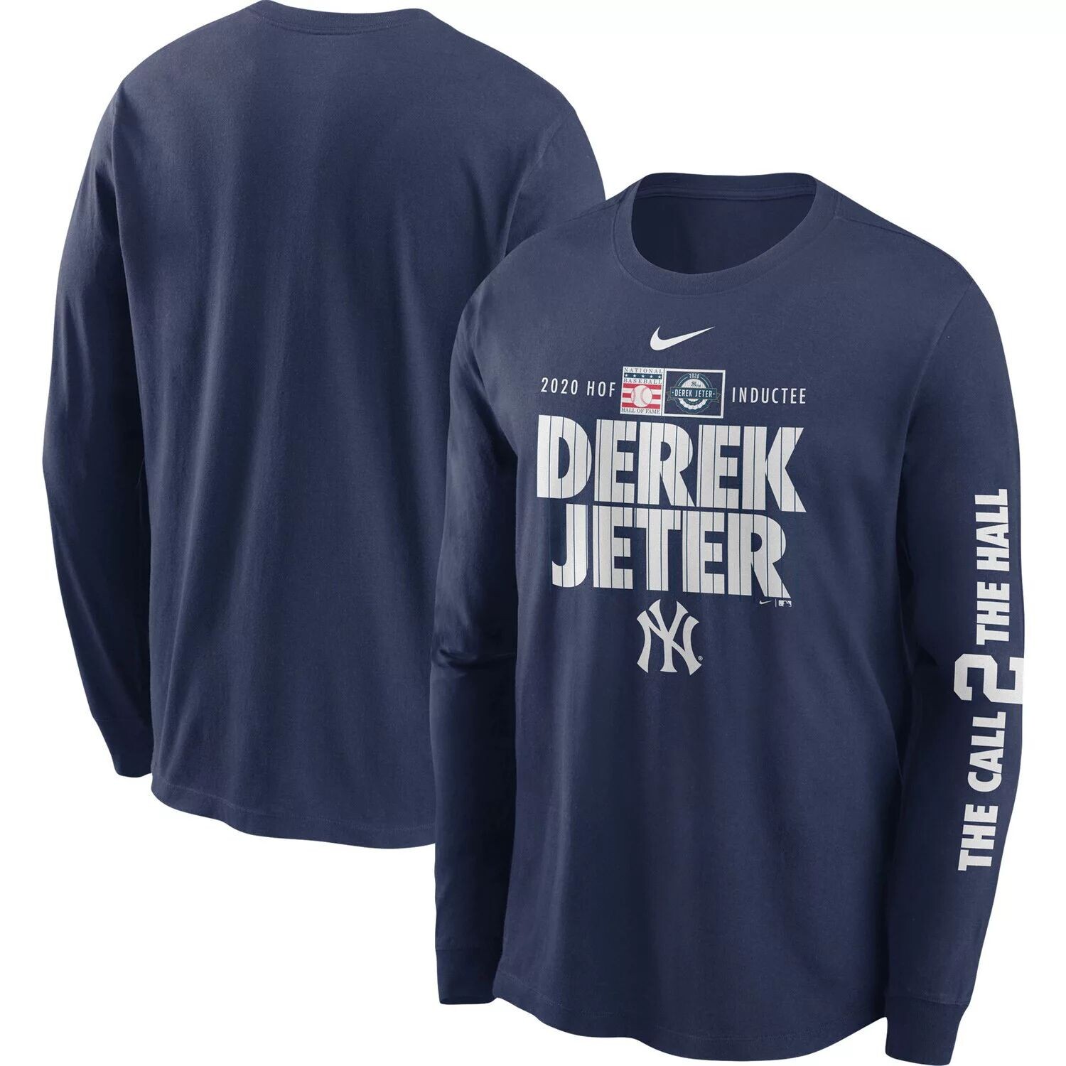 

Мужская темно-синяя футболка с длинным рукавом Derek Jeter New York Yankees MLB 2020, призывник Зала славы The Call 2 The Hall Nike, Синий, Мужская темно-синяя футболка с длинным рукавом Derek Jeter New York Yankees MLB 2020, призывник Зала славы The Call