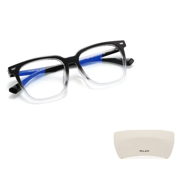 

PULAIS Пластиковая квадратная оправа для очков унисекс разноцветная, Gradient Black White