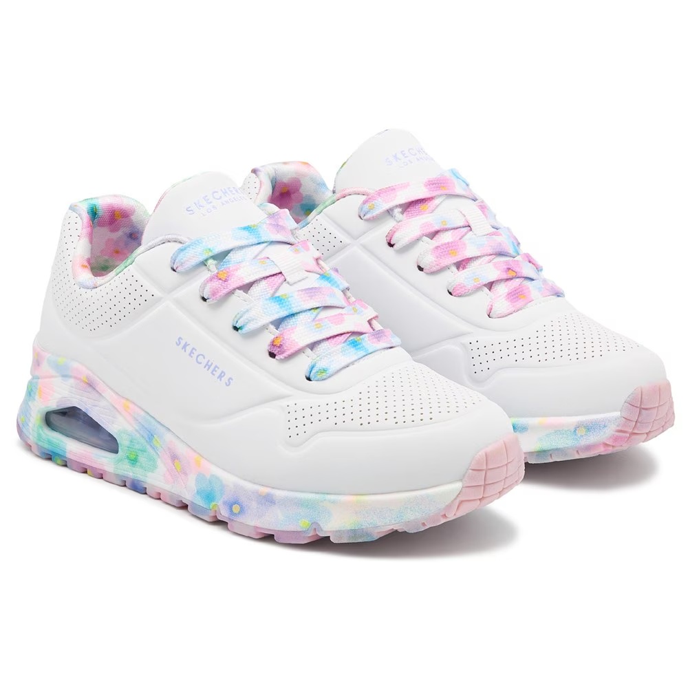 

Детские кроссовки Skechers Kids' street uno для маленьких/больших детей, white flower multi