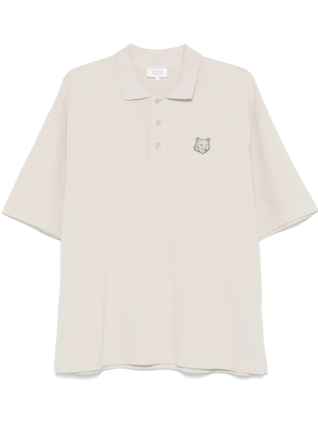 

Футболка-поло Maison Kitsuné Bold Fox с нашивкой на голове, нейтральный
