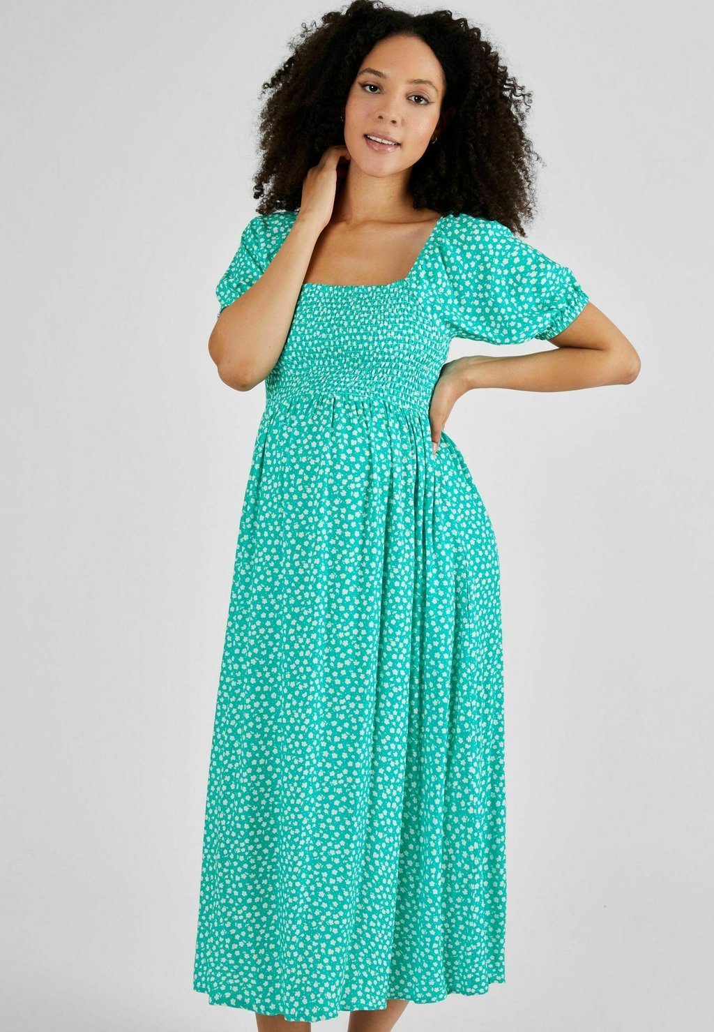 

Повседневное платье SHIRRED MATERNITY MIDI REGULAR FIT JoJo Maman Bébé, зеленый