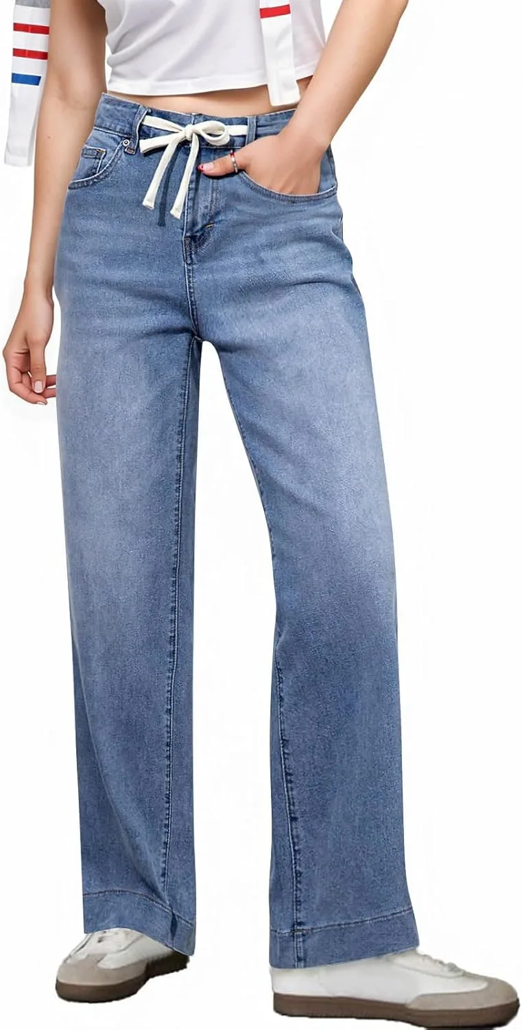 

Женские джинсы Wide Leg с высокой посадкой и эластичным поясом Slakkenreis