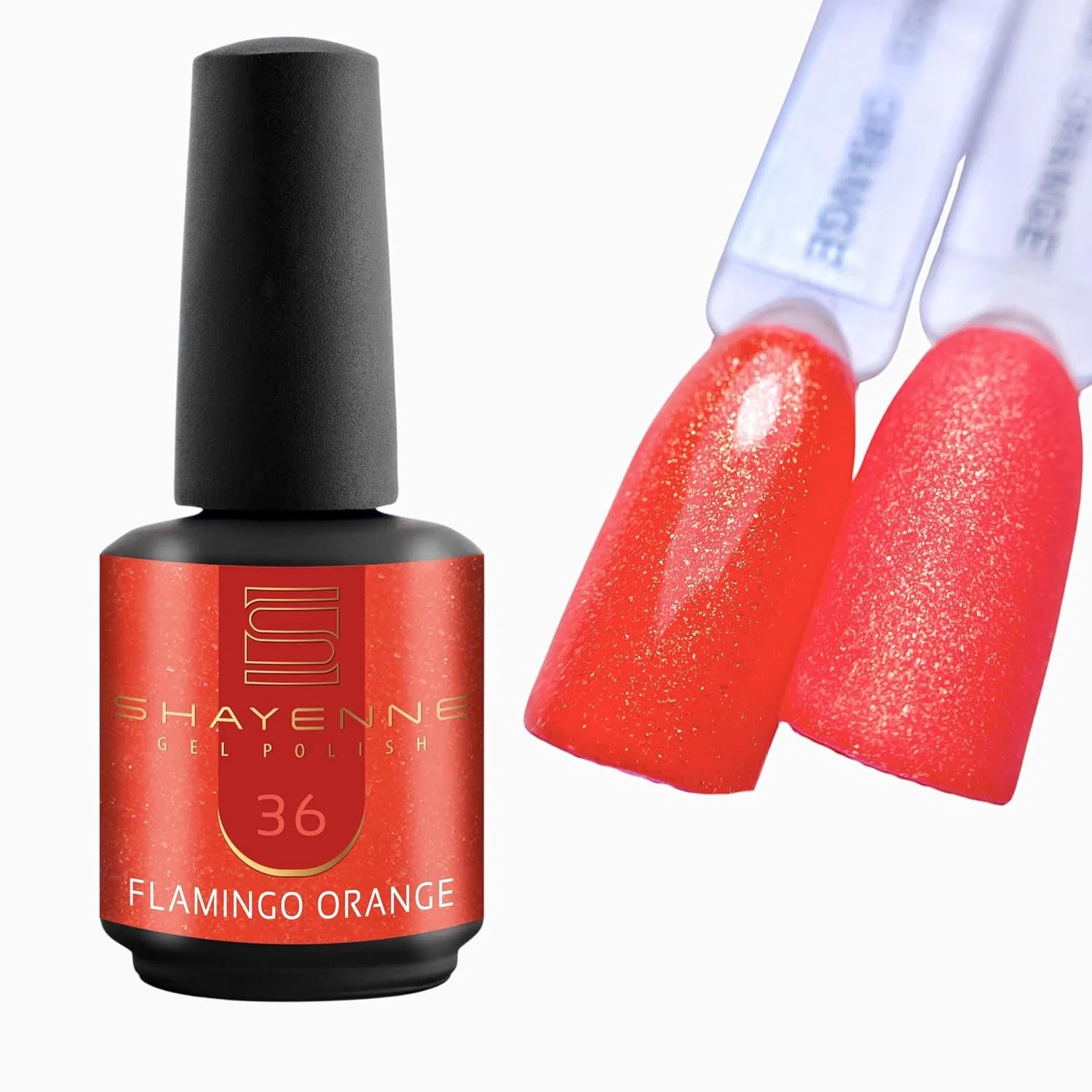 UV/LED гель-лак для ногтей SHAYENNE 36 Flamingo Orange Shayenne, 36 Flamingo Orange 15 Ml — фото 2