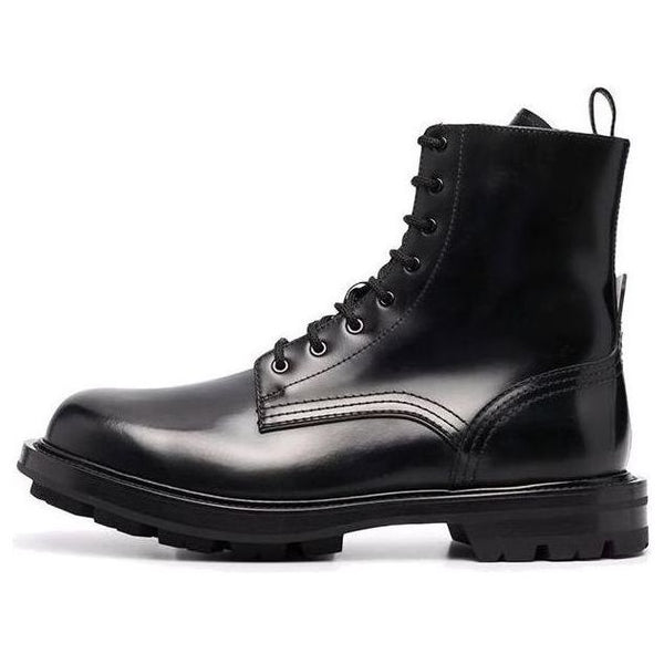

Кроссовки polished leather combat boots 'black' Alexander Mcqueen, черный