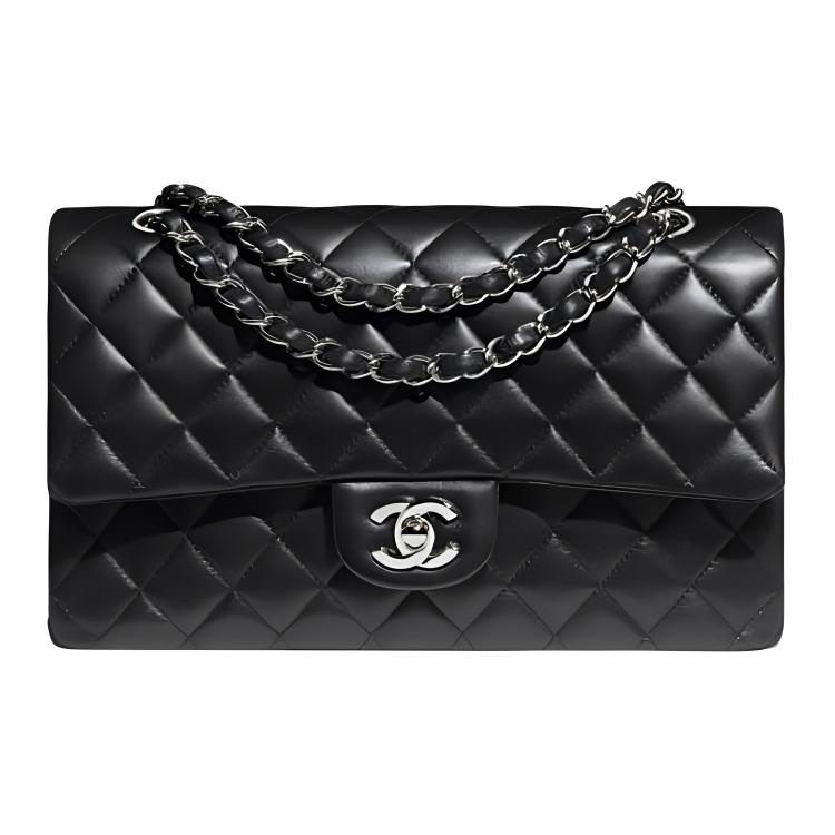 

CHANEL Классический клатч из овечьей кожи на цепочке для женщин черный