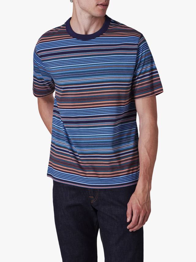 

Футболка PS Cotton Regular Fit с коротким рукавом в полоску Paul Smith, Blue