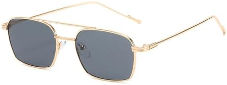 

Солнцезащитные очки в оправе для женщин, защита от УФ-излучения UV400, золотисто-черные, ретро-солнцезащитные очки для мужчин, полностью металлические MTZJH, Gold With Black