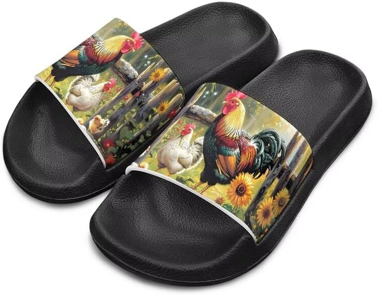 

Унисекс шлепанцы для девочек и мальчиков, удобные тапочки, нескользящие для душа, домашняя мода, толстая подошва, для дома и улицы, подарки Cugasmaru, Rooster Animal Print