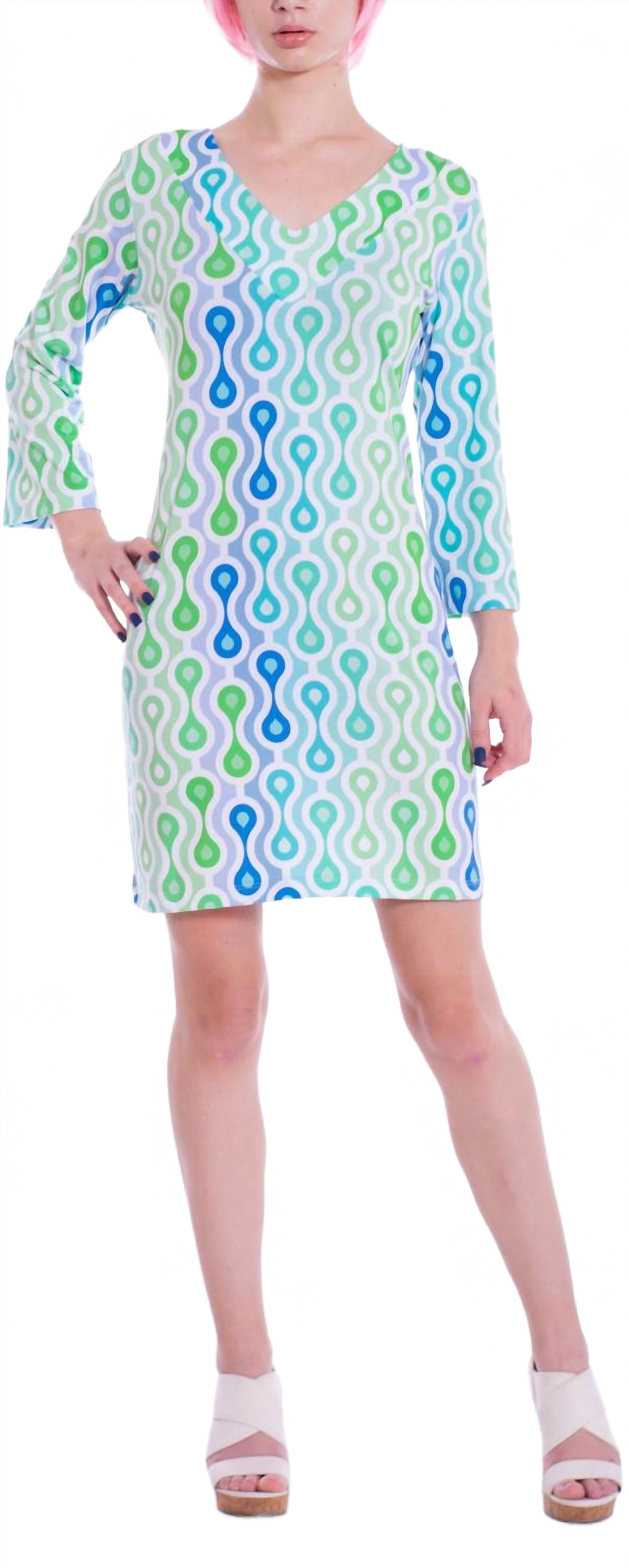 

Мини-платье Ashley в бирюзовых каплях Michelle Parisou, Teal Drops