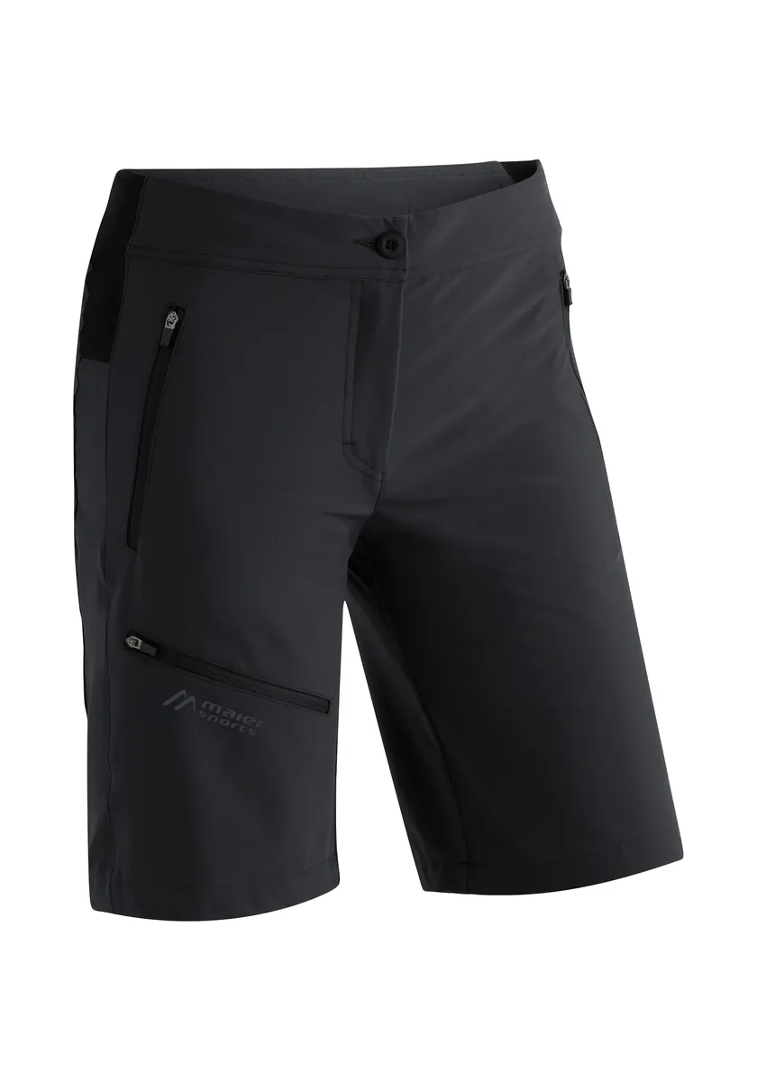 

Maier Sports Bermudas "Latit Short Vario", короткие женские походные брюки, современные уличные бермуды, трекинговые брюки, черный