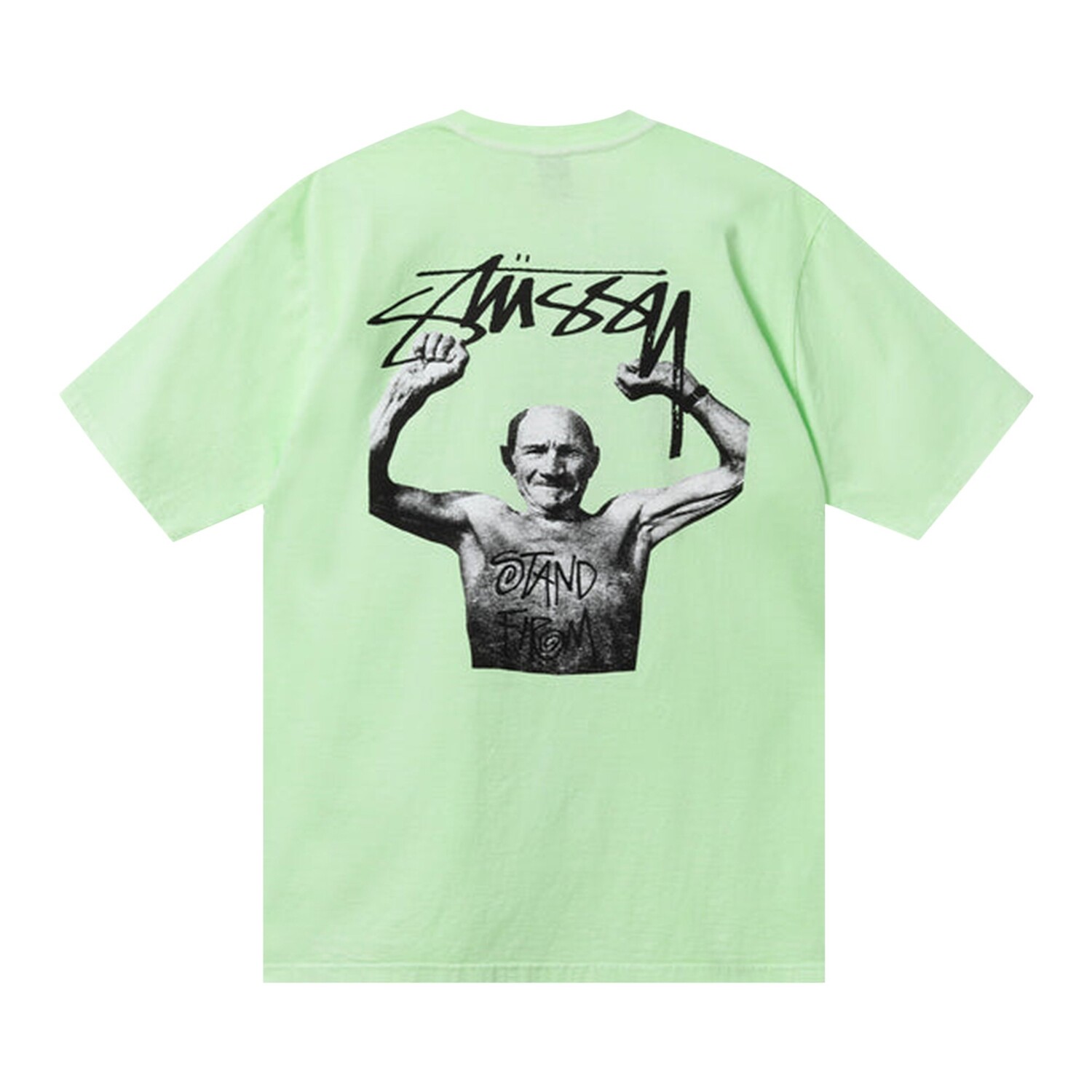Футболка Stussy x Martine Rose Stand Firm Pigment Dyed, серо-зелёный/patina — фото 2