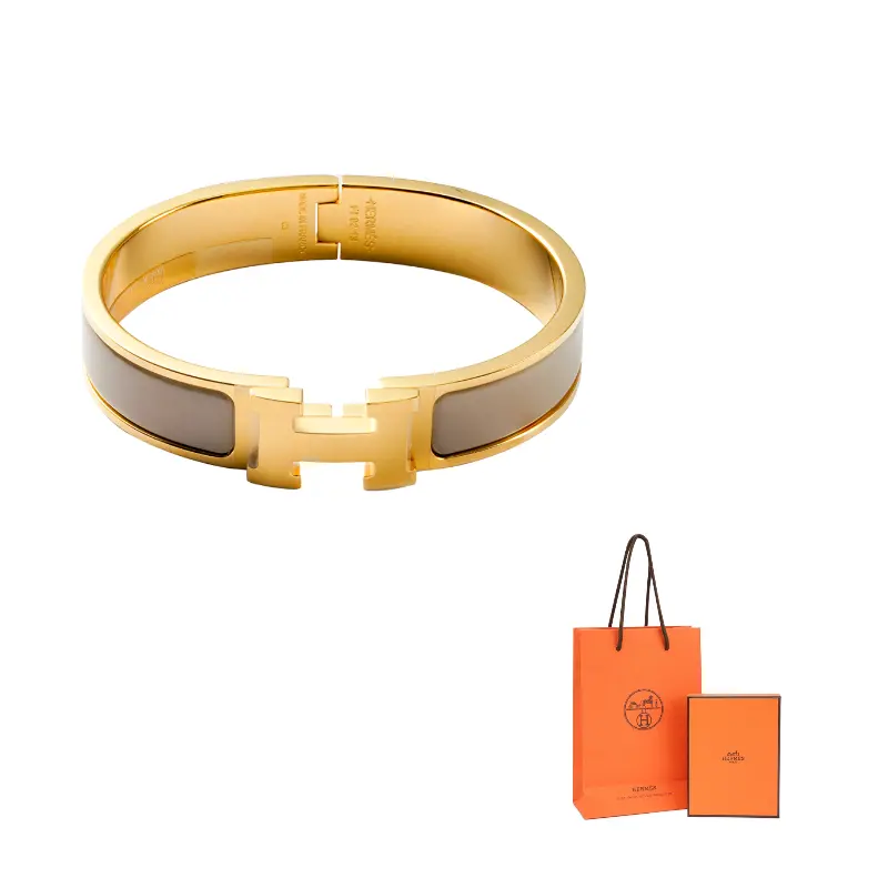 

HERMES Браслет Clic H для женщин, цвет Light Umber/Gold
