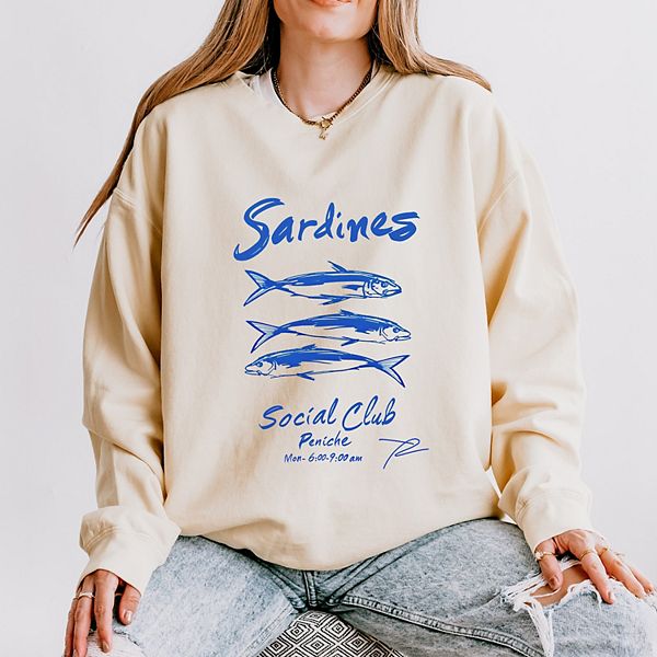 

Sardines social club - женский легкий свитшот garment dyed Simply Sage Market, Ivory