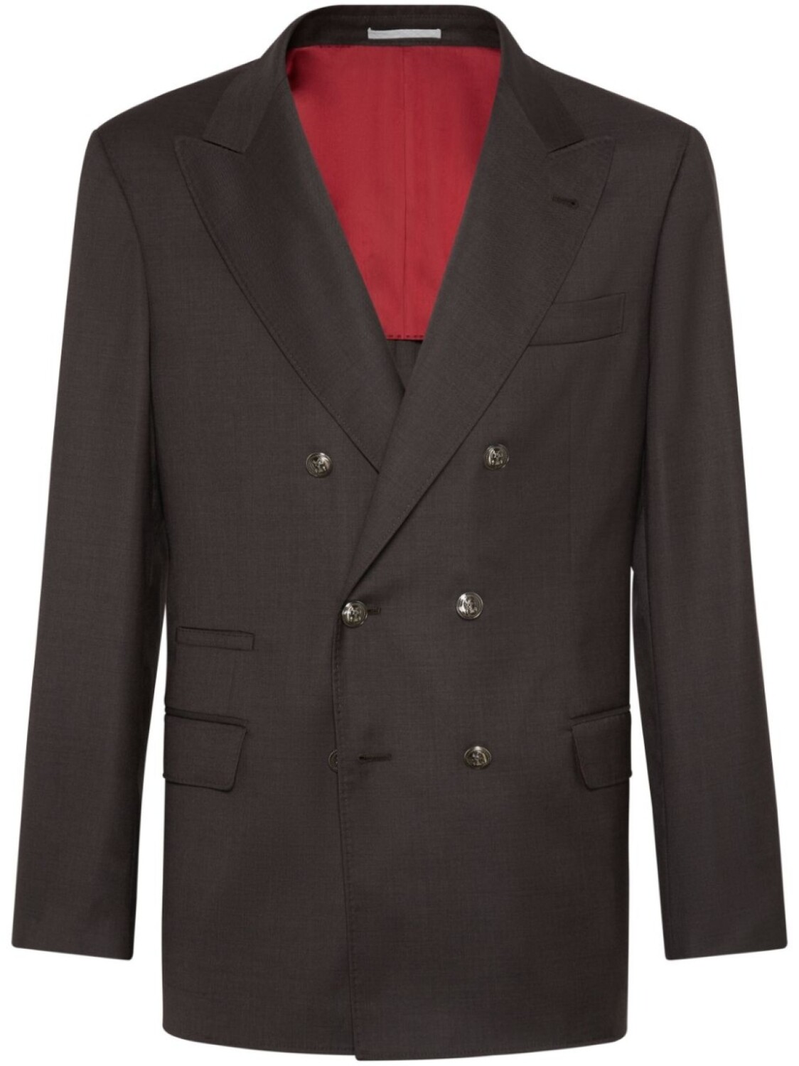 

Двубортный пиджак Brunello Cucinelli, коричневый