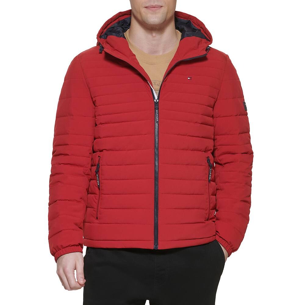 

Мужская куртка-пуховик с капюшоном Tommy Hilfiger, красный