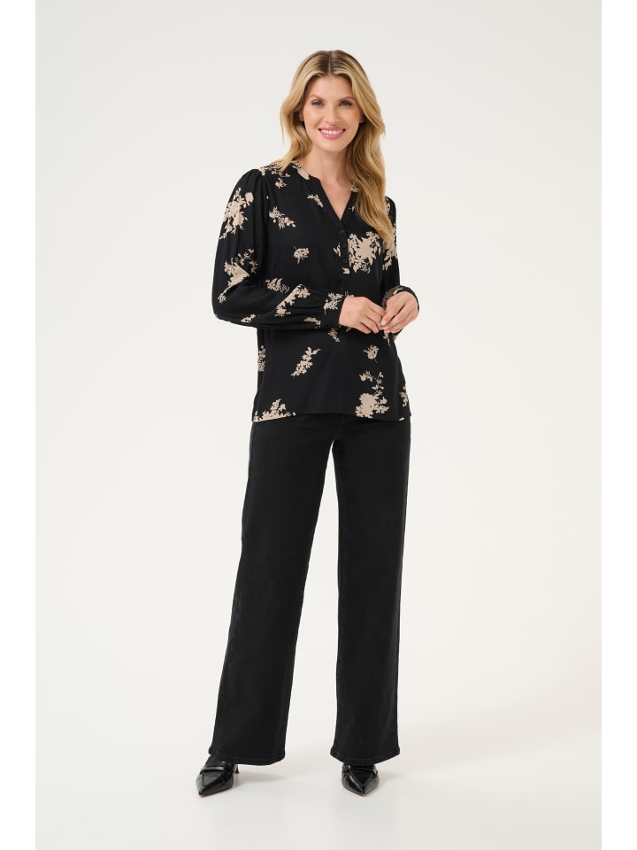 

Блузка Kaffe, цвет black/brown flower print