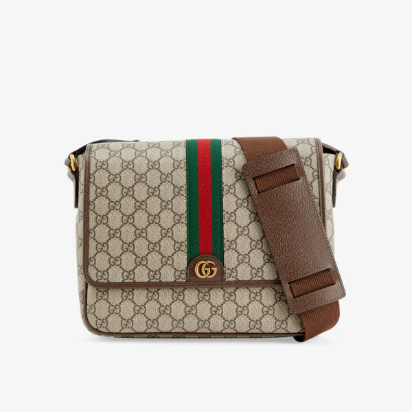 

Сумка через плечо из холщовой ткани с монограммой Gucci, цвет beb/nacer/vrv/nac