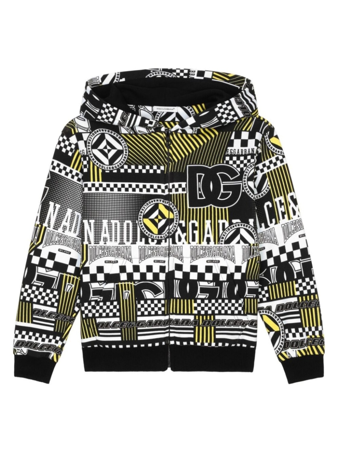 

Dolce & Gabbana Kids худи на молнии с логотипом, черный