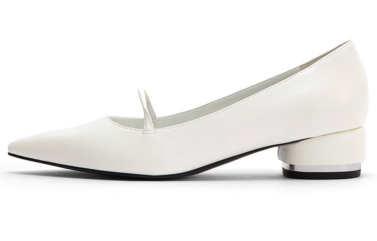 Туфли Мэри Джейн женские низкие белые Charles&Keith