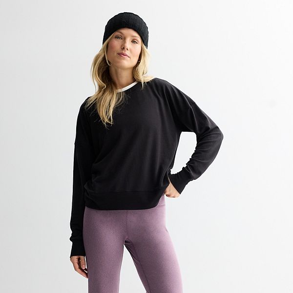 

Женский топ с круглым вырезом из френч тери Tek Gear, Mineral Black