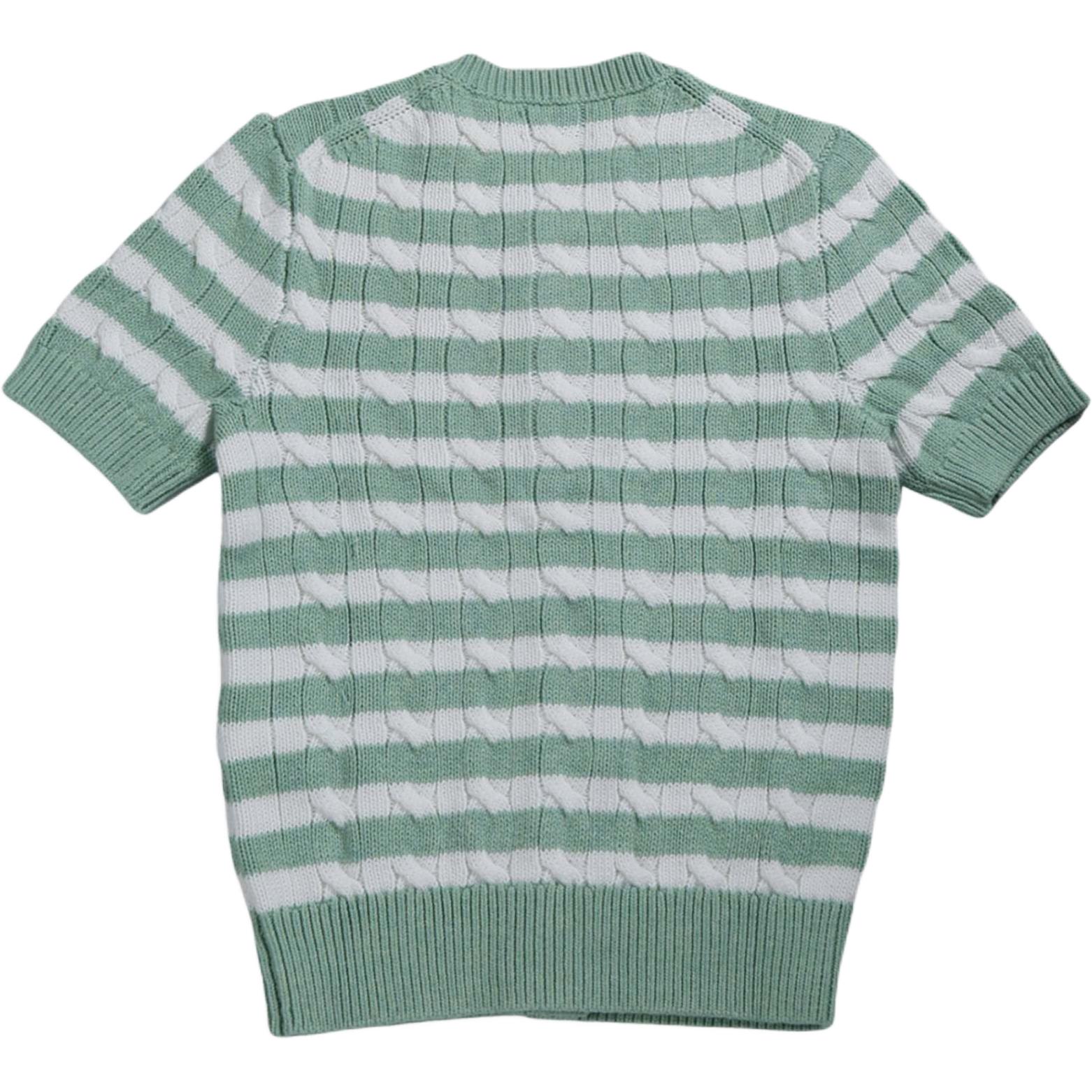 Кардиган в полоску с вышитым логотипом Polo Ralph Lauren, зеленый — фото 3
