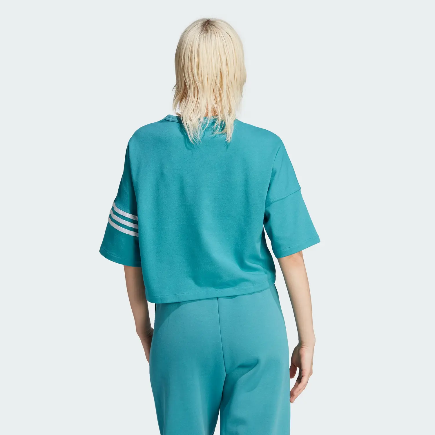 Adidas Originals Женская футболка, цвет Arctic Ocean Blue/White — фото 4