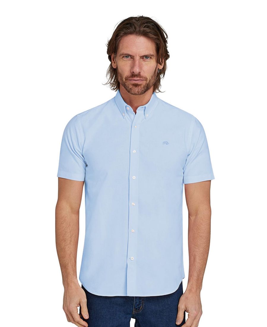 

Легкая рубашка Оксфорд с коротким рукавом Raging Bull, Sky blue