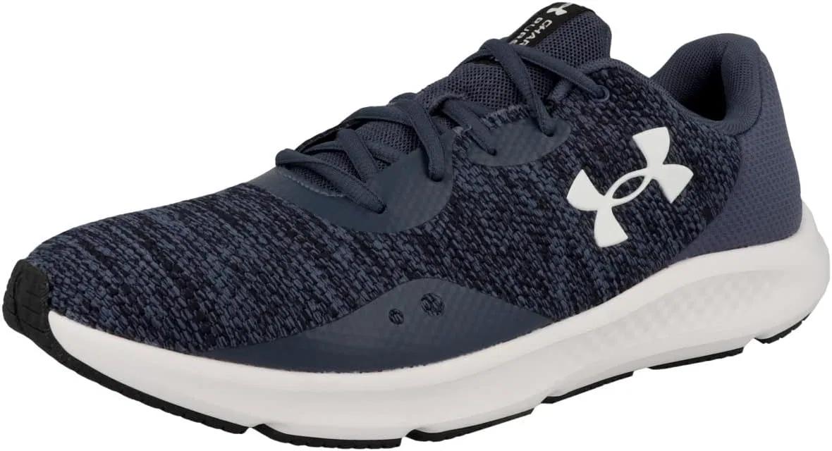 Мужские беговые кроссовки Under Armour UA Charged Pursuit 3 Twist, Downpour Gray Downpour Gray White 3025945 401 — фото 4