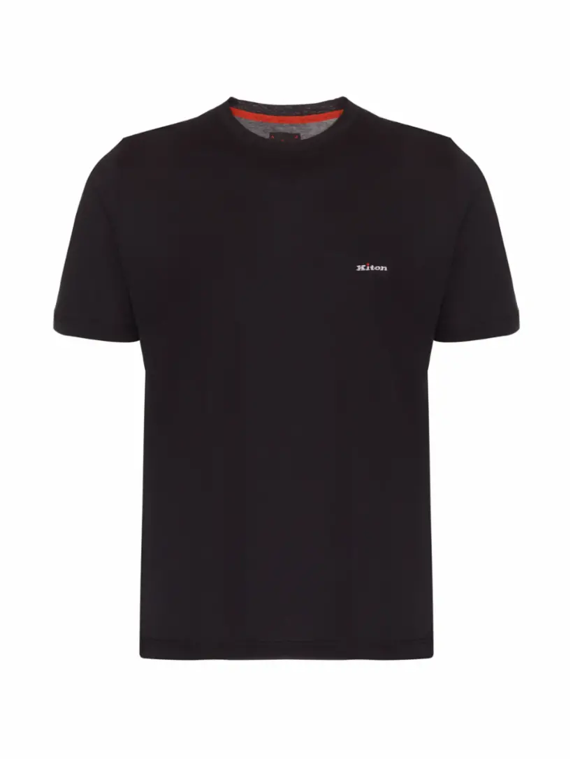 

Хлопковая футболка с логотипом Kiton, черный