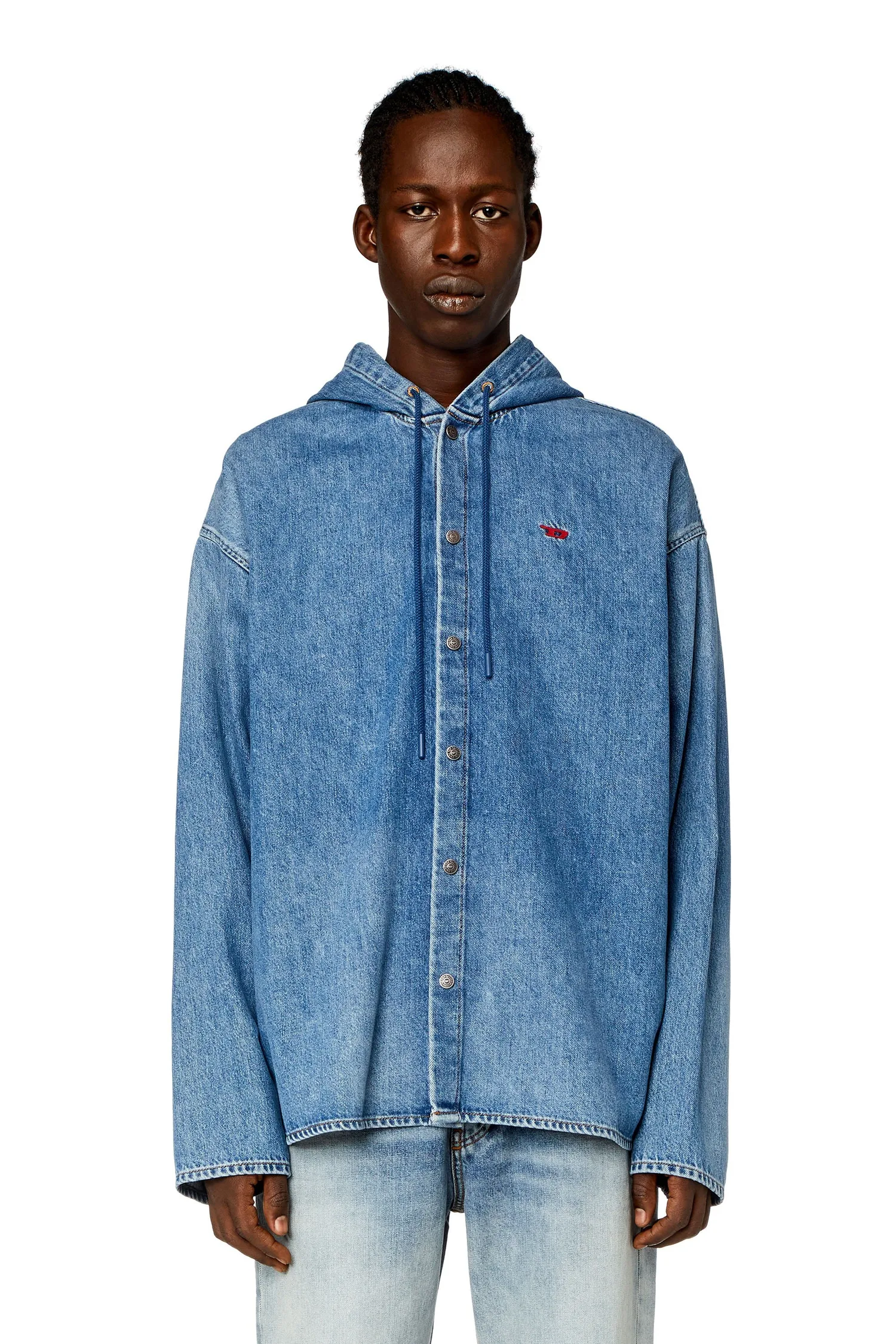 Мужская джинсовая рубашка D-DEWNY-HOOD Diesel, Indigo Blue — фото 3