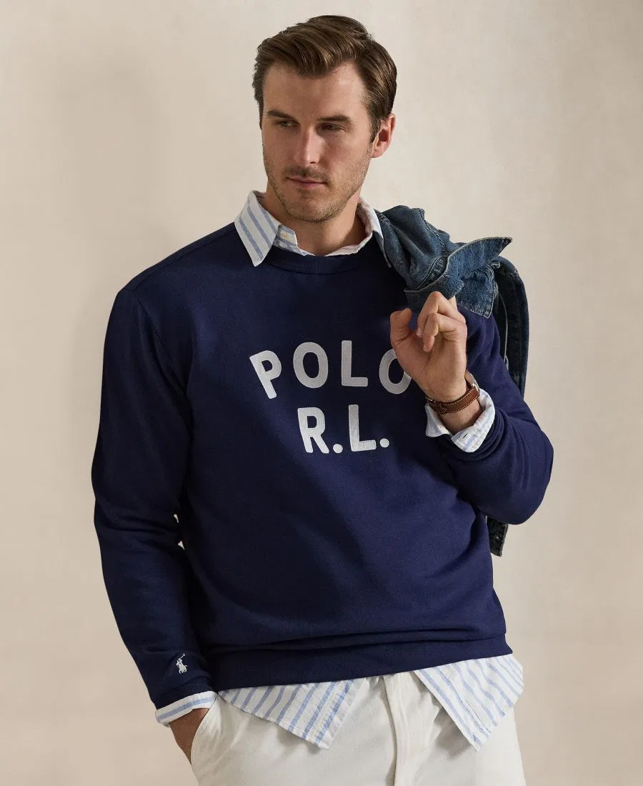 Мужская флисовая толстовка больших размеров с логотипом Polo Ralph Lauren, Newport Navy — фото 3