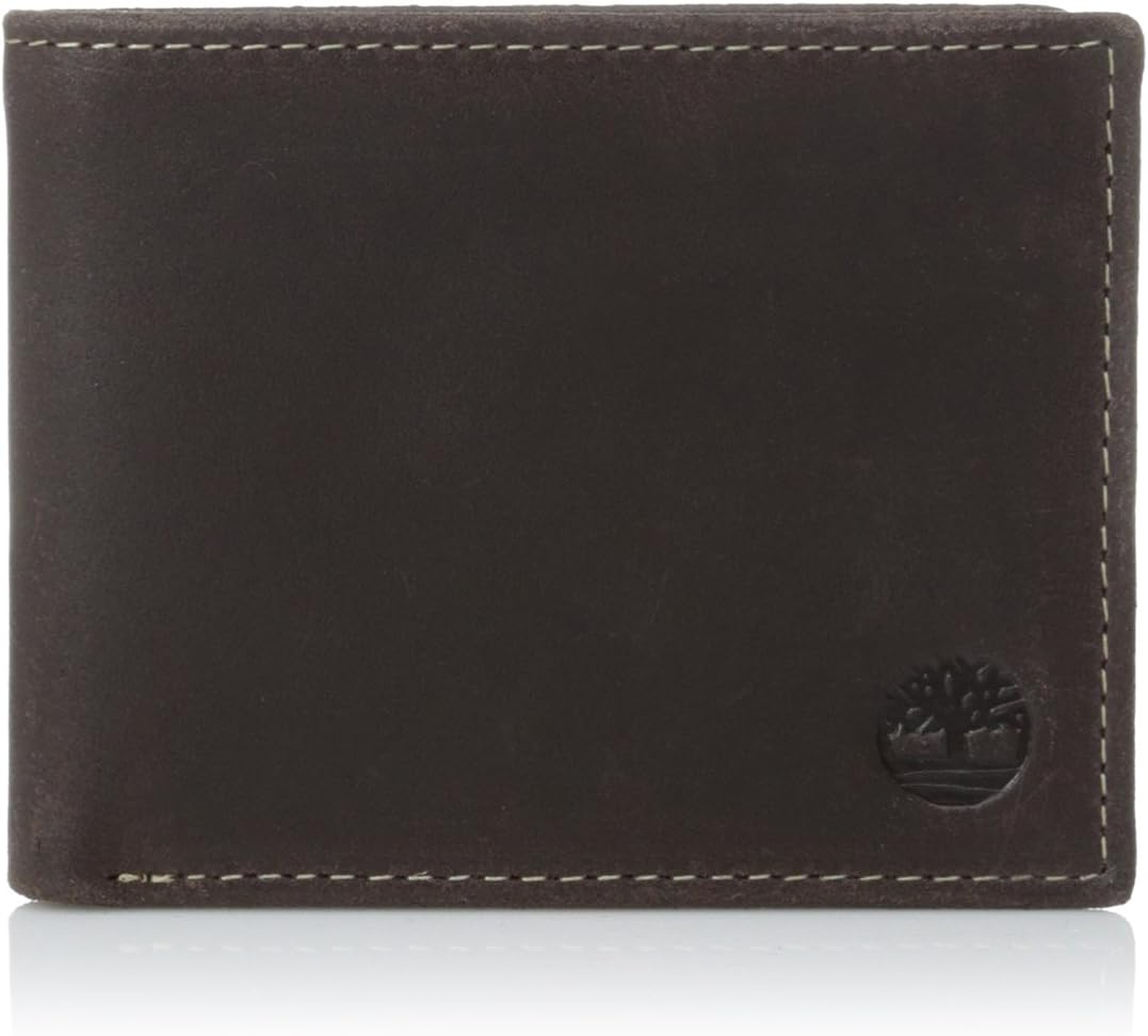

Timberland мужской кожаный кошелек с пристегивающимся откидным карманом, Brown