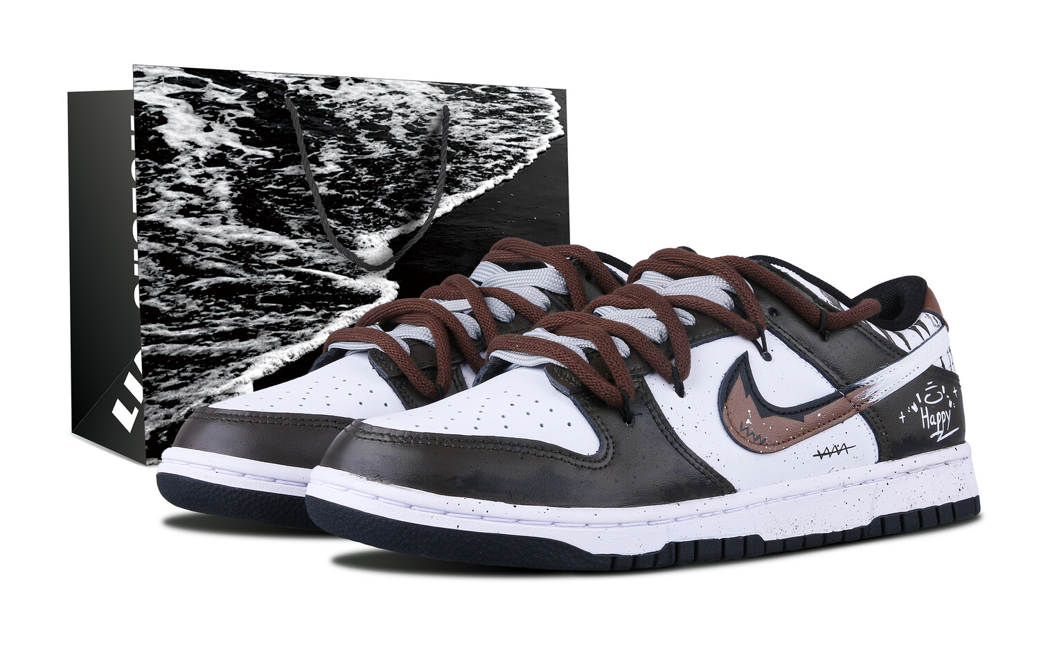 

Кроссовки Nike Dunk Skateboarding Shoes Men Low-top Black, черный