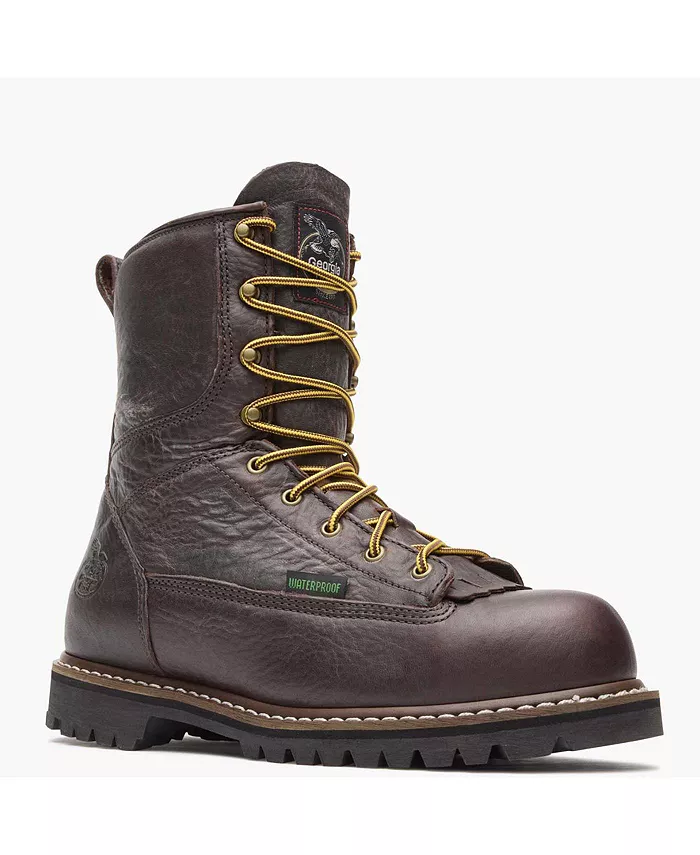 

Мужские водонепроницаемые рабочие ботинки с защитным носком Steel Toe и шнуровкой по всей длине GEORGIA BOOT, коричневый